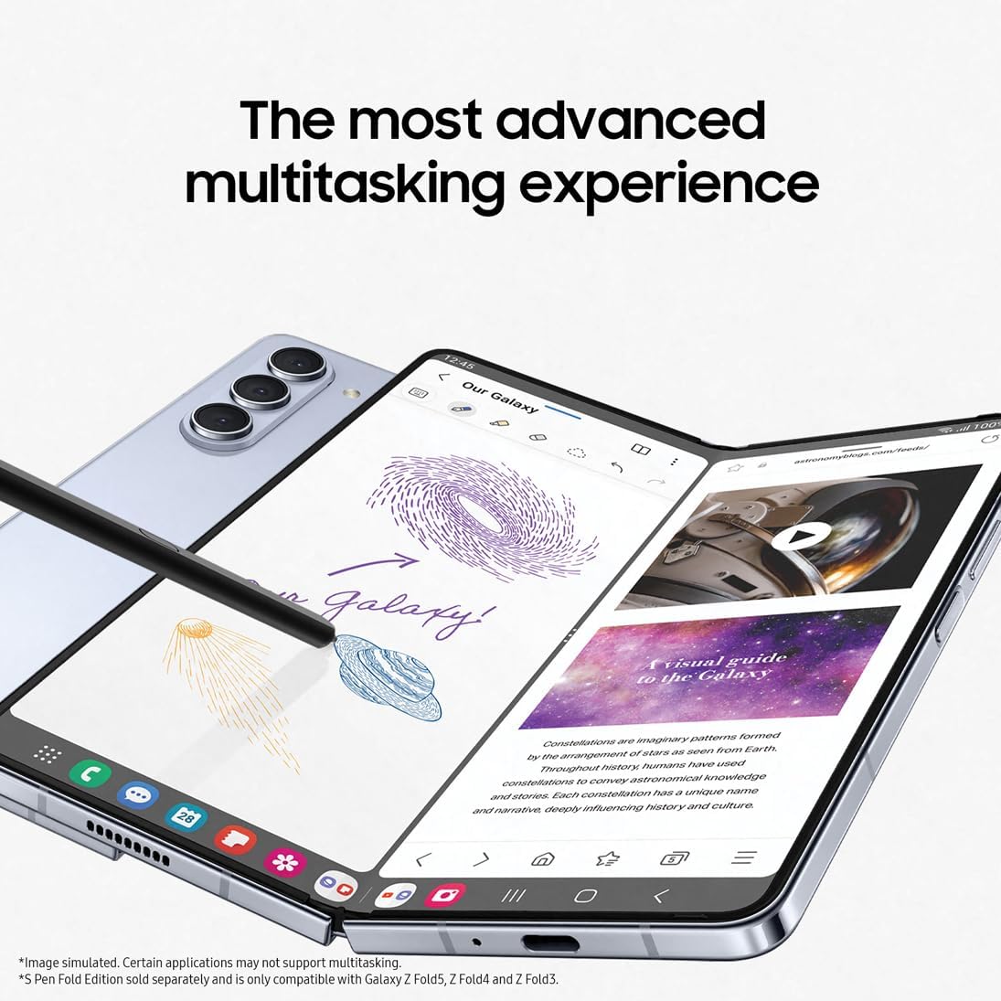 Samsung Galaxy Z Fold5, AI Android Smartphone, Unlocked Android Smartphone, 256GB Storage, Cream, 3 Year Manufacturer Extended Warranty (UK Version) image 4 Samsung Galaxy Z Fold5, AI Android Smartphone, Unlocked Android Smartphone, 256GB Storage, Cream, 3 Year Manufacturer Extended Warranty (UK Version) image 4